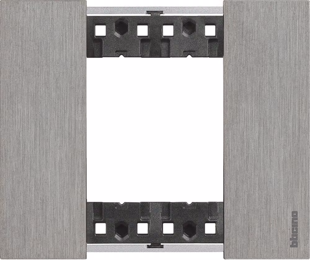 Placca Bticino Living Now 2 Moduli colore acciaio KA4802ZG