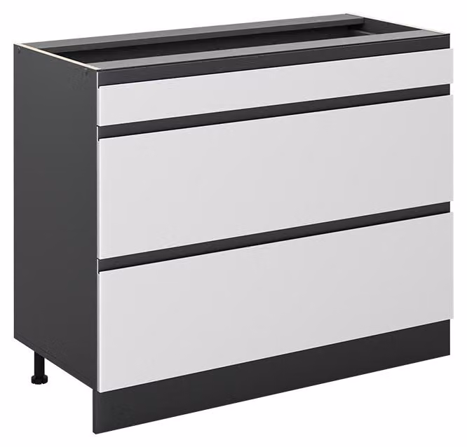 Mobiletto base per cucina Vicco R-Line Bianco/Antracite 100 cm senza piano di lavoro, Model 71598