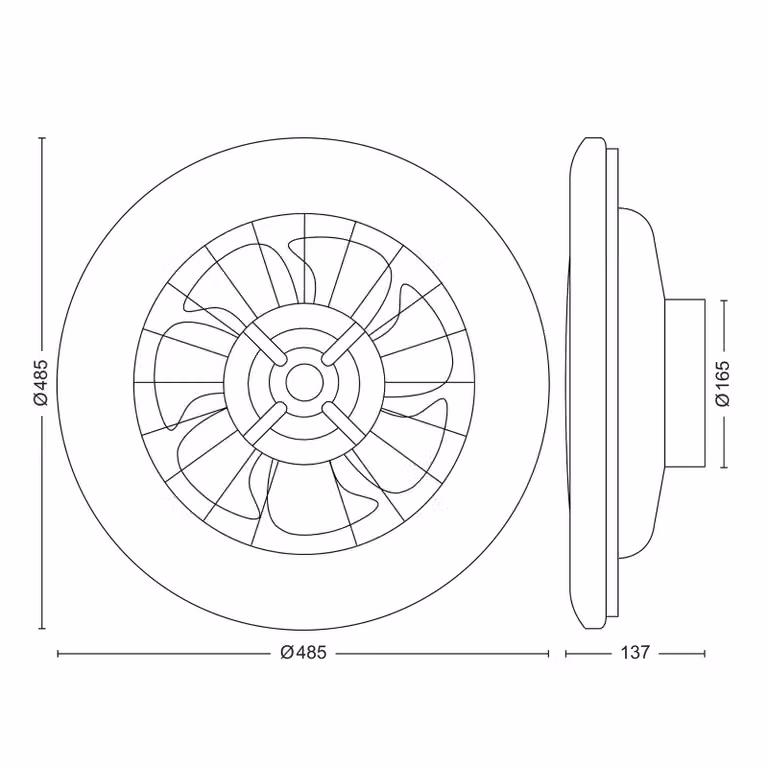 Philips Ventilatore da soffitto LED Amigo, bianco, 49 cm, CCT, DC dimmerabile, Bianco / Opale, Soggiorno / Sala da pranzo, Plastica, Moderno