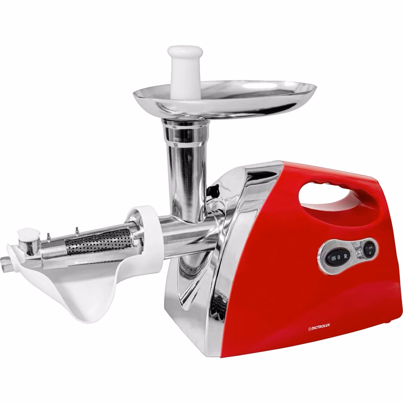 Dictrolux Tritacarne e Passapomodoro Multifunzione da 350 Watt in Alluminio, Colore Rosso – 1