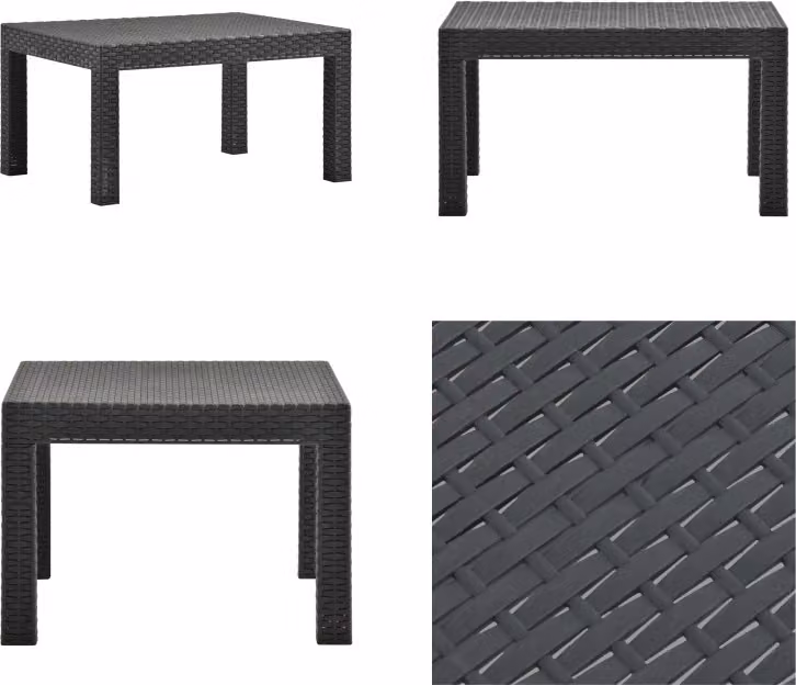 vidaXL Tavolo da giardino antracite 58x58x41 cm PP rattan - Tavolo da giardino - Tavoli da giardino - Tavolo - Tavoli