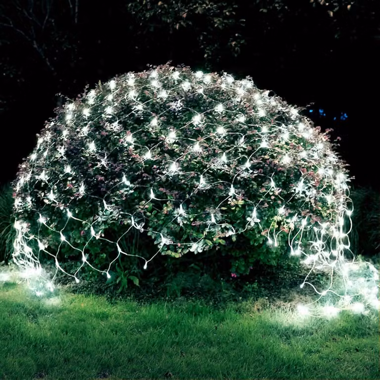 1.5X1.5M 96LED luce rete esterna interna tenda luce decorazione natalizia 8 modi fata luci per cespugli giardino balcone luci di Natale bianco