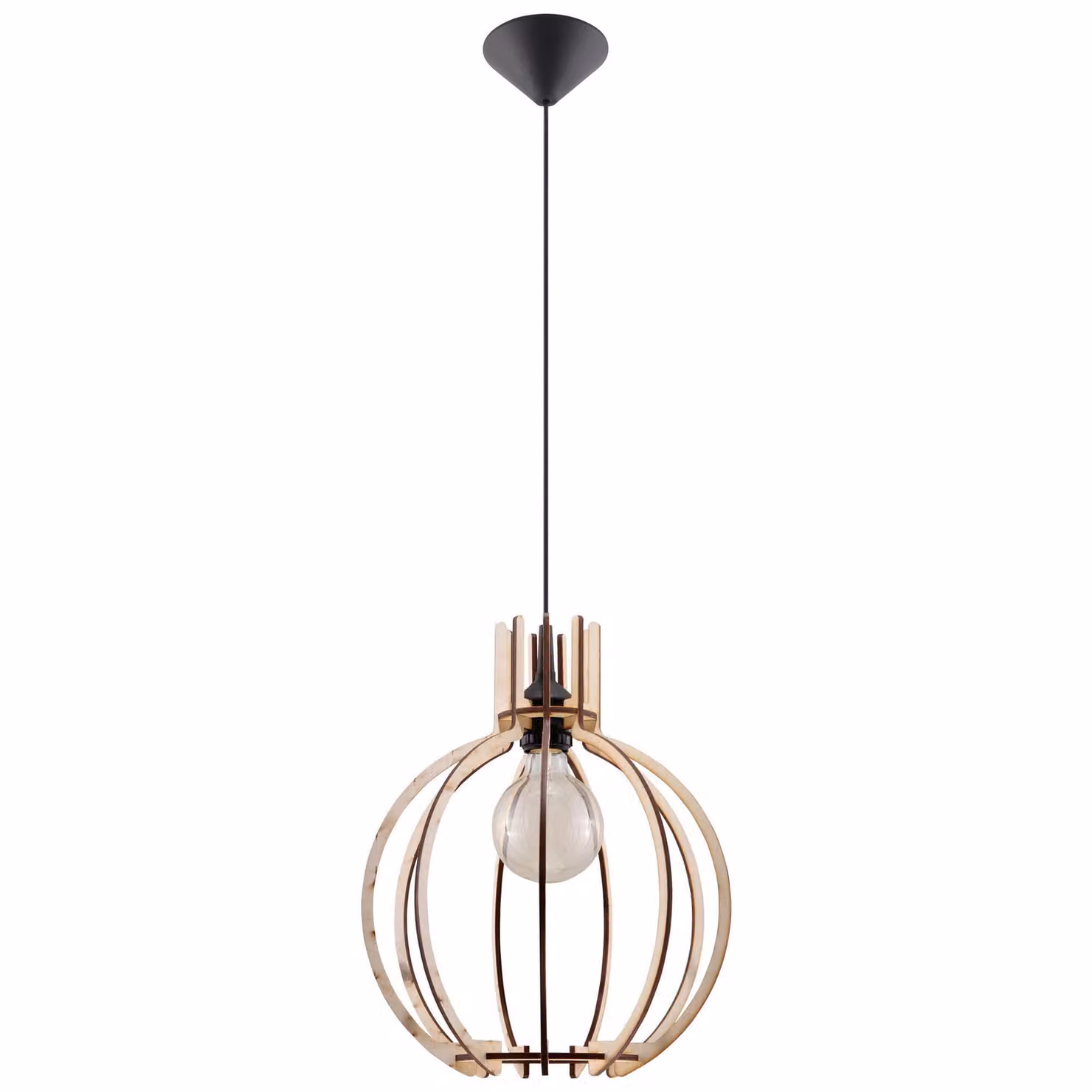Lampada a sospensione ARANCIA in legno naturale 1xE27 15W legna 100x17x28cm Sollux Lighting