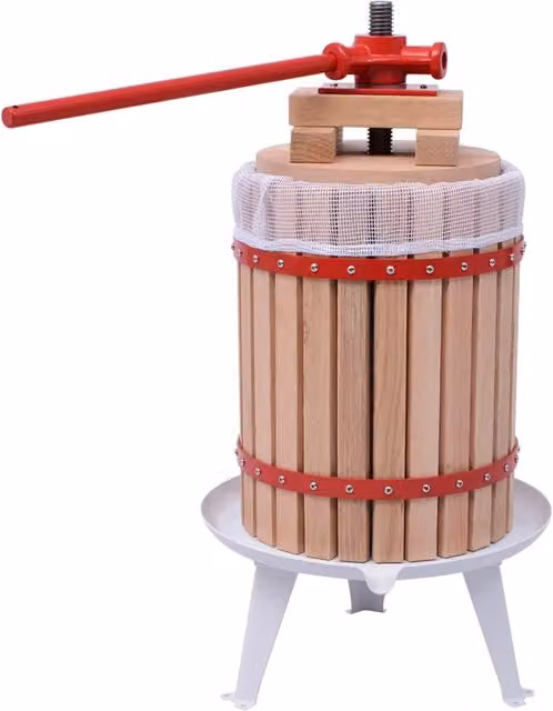 Set Frantoio e Pressa per Frutta e Vino vidaXL in Legno e Metallo Multicolore 2 Pezzi