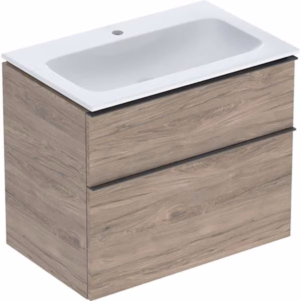 Geberit iCon Set lavabo pour meubles avec meuble sous-lavabo, 2 tiroirs, 75x63x48 cm, 502336, 502.336.JR.1, 502.336.JR.1