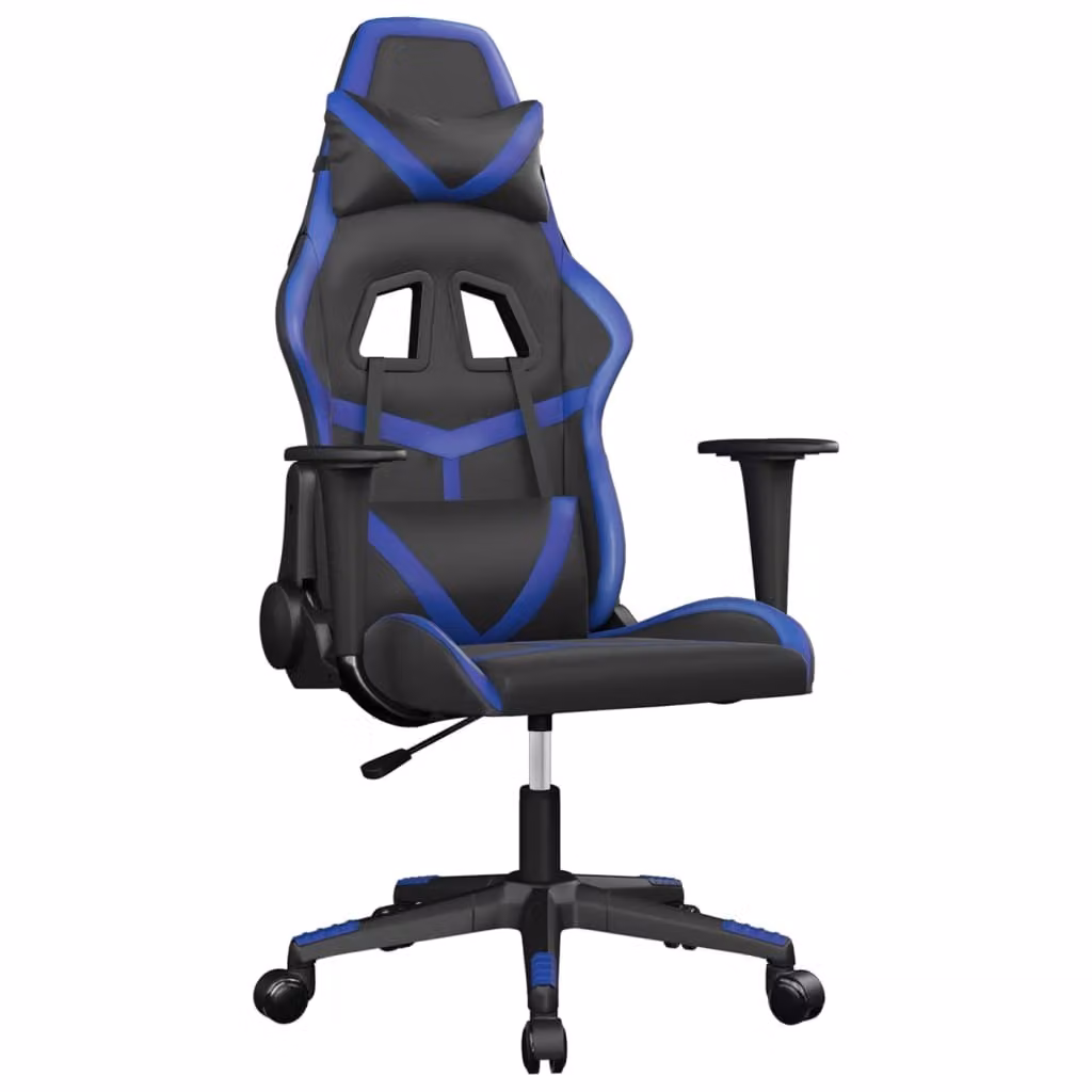 Sedia da Gaming Nera e Blu in Pelle finta