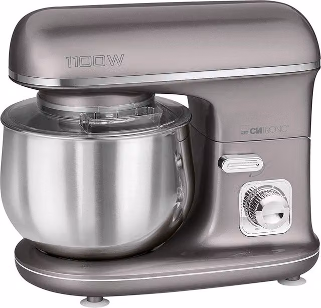 Impastatrice Planetaria Clatronic Titanio Grigia con Capacità 5 Litri e Potenza 1100W in Acciaio Inox
