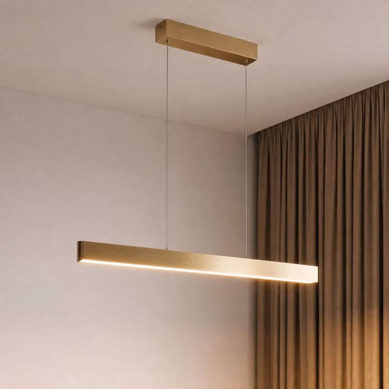 Lucande Smart LED lampada a sospensione Mylosh, oro, CCT, Tuya Mylosh Lucande, dimmerabile, Ottone / Oro, Soggiorno / Sala da pranzo, Alluminio, Moderno
