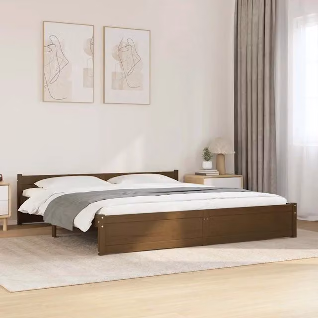 Giroletto Ambra vidaXL in legno massello di pino marrone con doghe fisse L/P: 200 x 200 cm