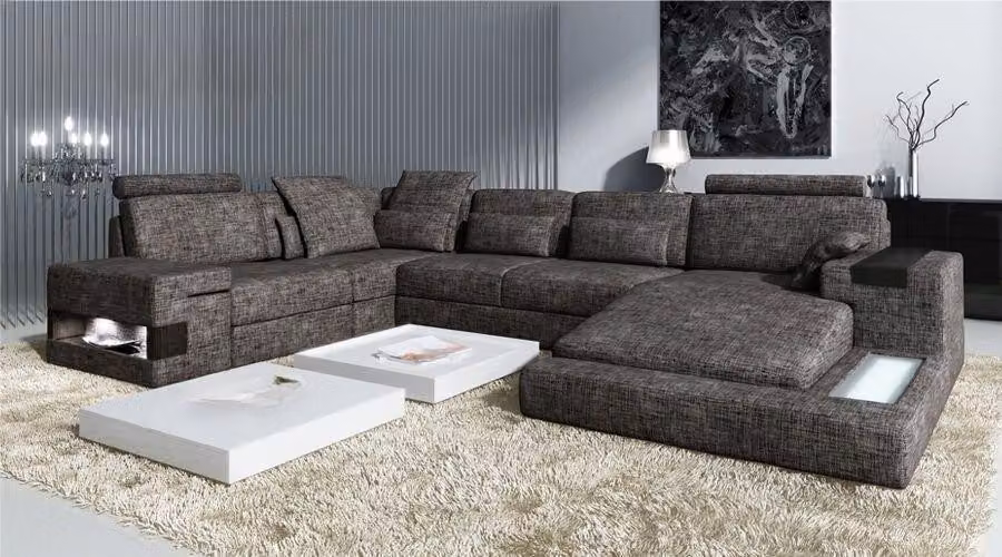 Moderne Wohnzimmer Design Ecksofa Möbel Eckcouch Textilpolster Couch Sofa U-Form