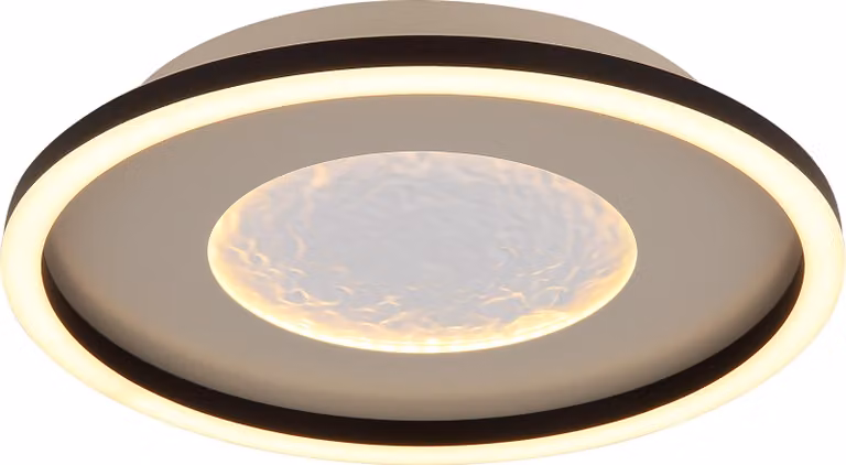 Plafoniera LED, metallo, grigio, dimmerabile, P 33 cm