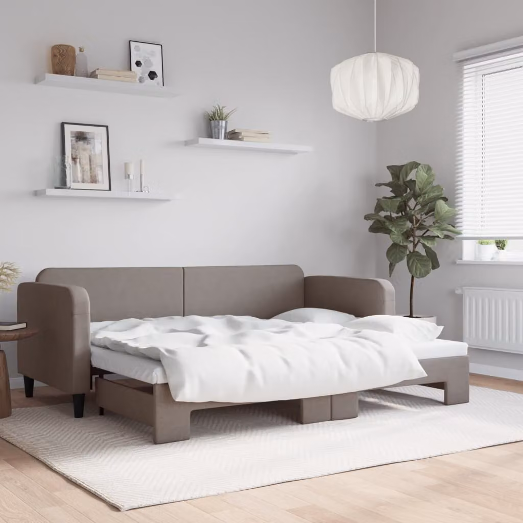 Maison Exclusive - Divano letto estraibile color taupe 80x200 cm in tessuto