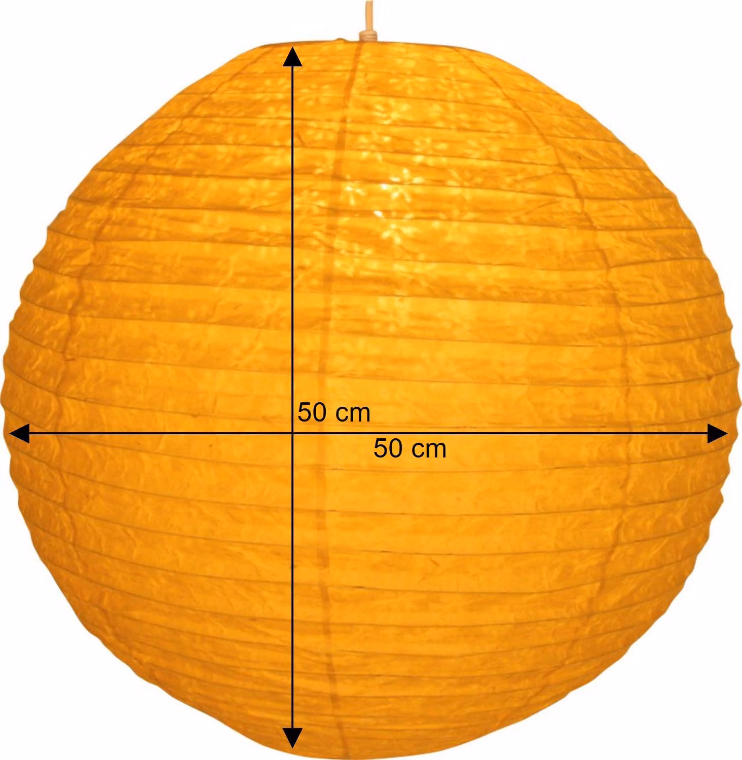 Paralume rotondo in carta Lokta, lampada a sospensione Coronada - Ø 50 cm Giallo, carta Lokta, paralumi asiatici in carta e tessuto