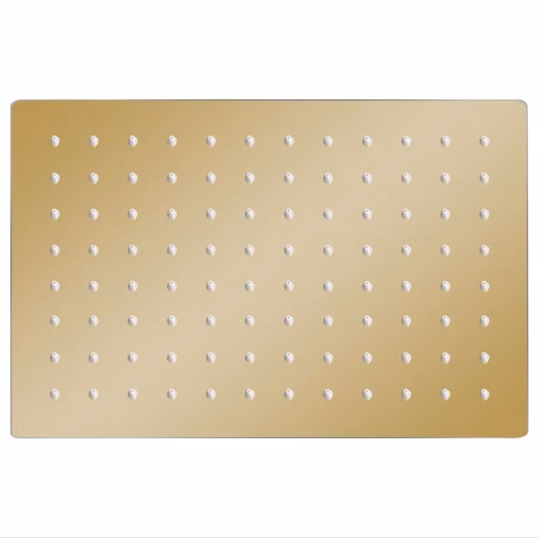 Testa Doccia a Pioggia in Acciaio Inox 30x20cm Rettangolare Oro