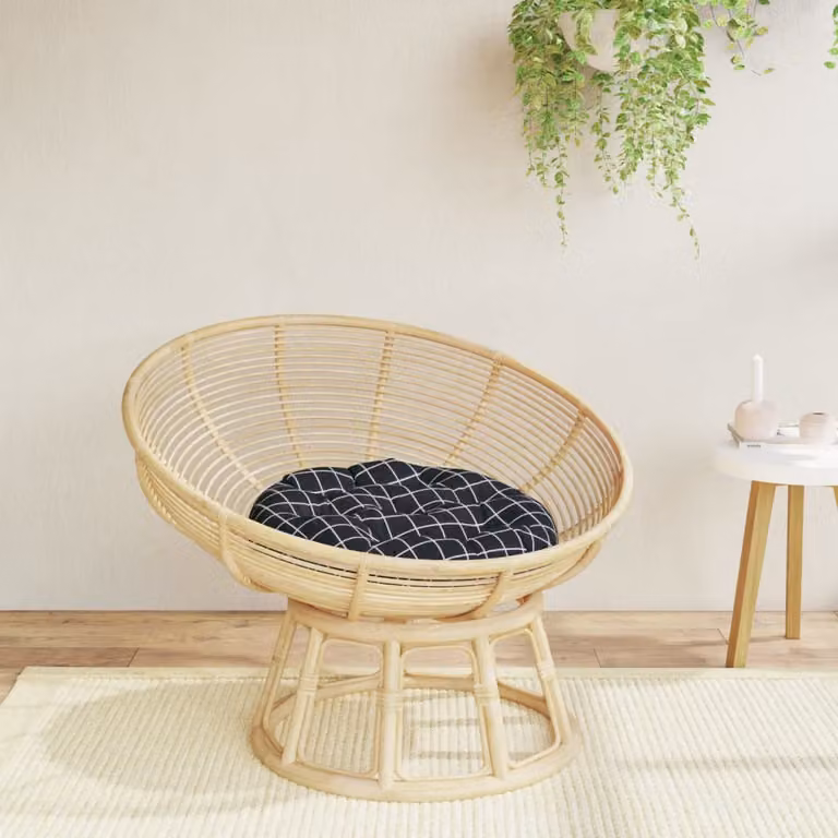 Cuscino Rotondo vidaXL Nero Multicolore in Tessuto Oxford con Imbottitura in Silicone Ø 60 cm, H 11 cm