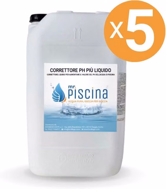 CORRETTORE PH PIU' LIQUIDO per piscina Quantità confezione: 5 confezioni