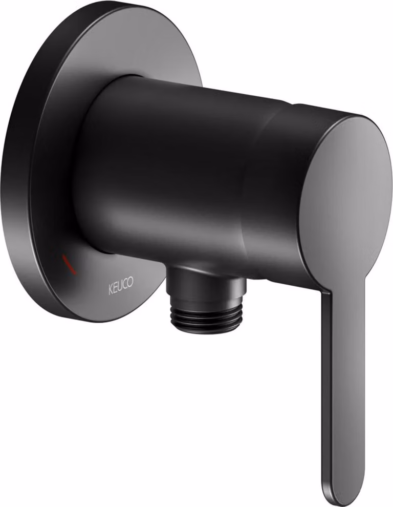 KEUCO IXMO Flat Mitigeur monocommandé pour douche avec raccord de flexible, rosace ronde, 59552370301, 59552370301