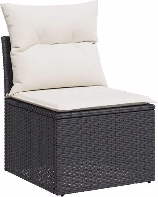 Set Divani da Giardino con Cuscini 7pz Nero Polyrattan 3227687