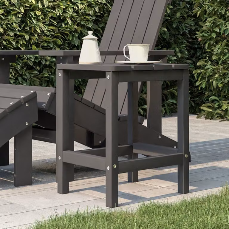 The Living Store Garten Adirondack-Tisch Anthrazit 38x38x46 cm HDPE