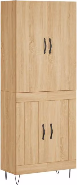 Credenza | Madia | Buffet da pranzo | Armadio da pranzo Rovere Sonoma 69,5x34x180 cm in Legno Multistrato