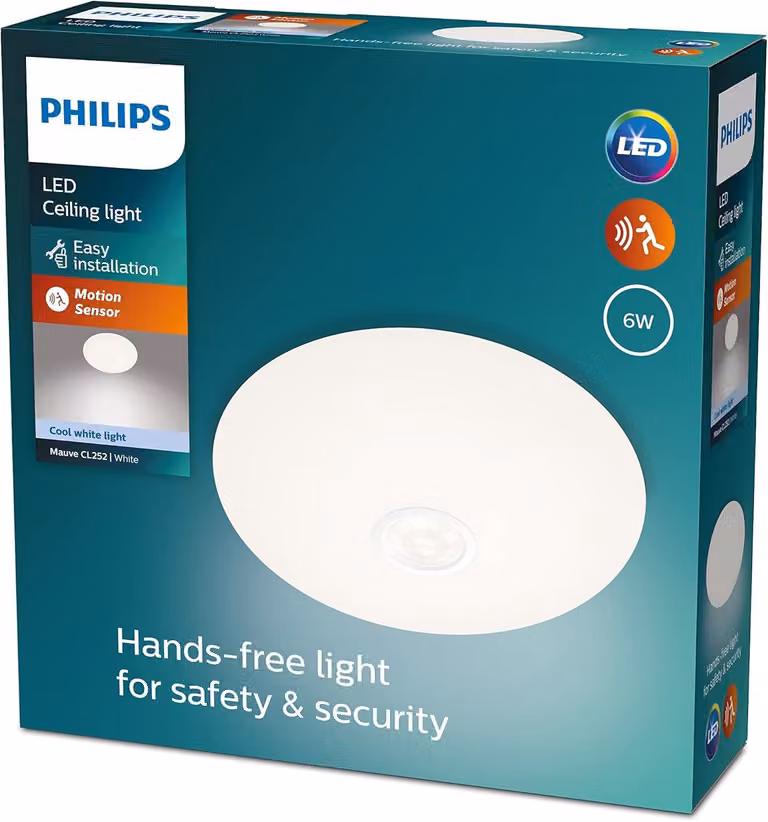 Philips Mauve plafoniera IR con rilevatore di movimento bianco 640lm