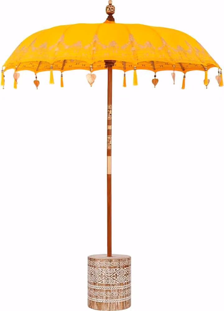 Ombrellone balinese con base Giallo 185 x 185 x 260 cm