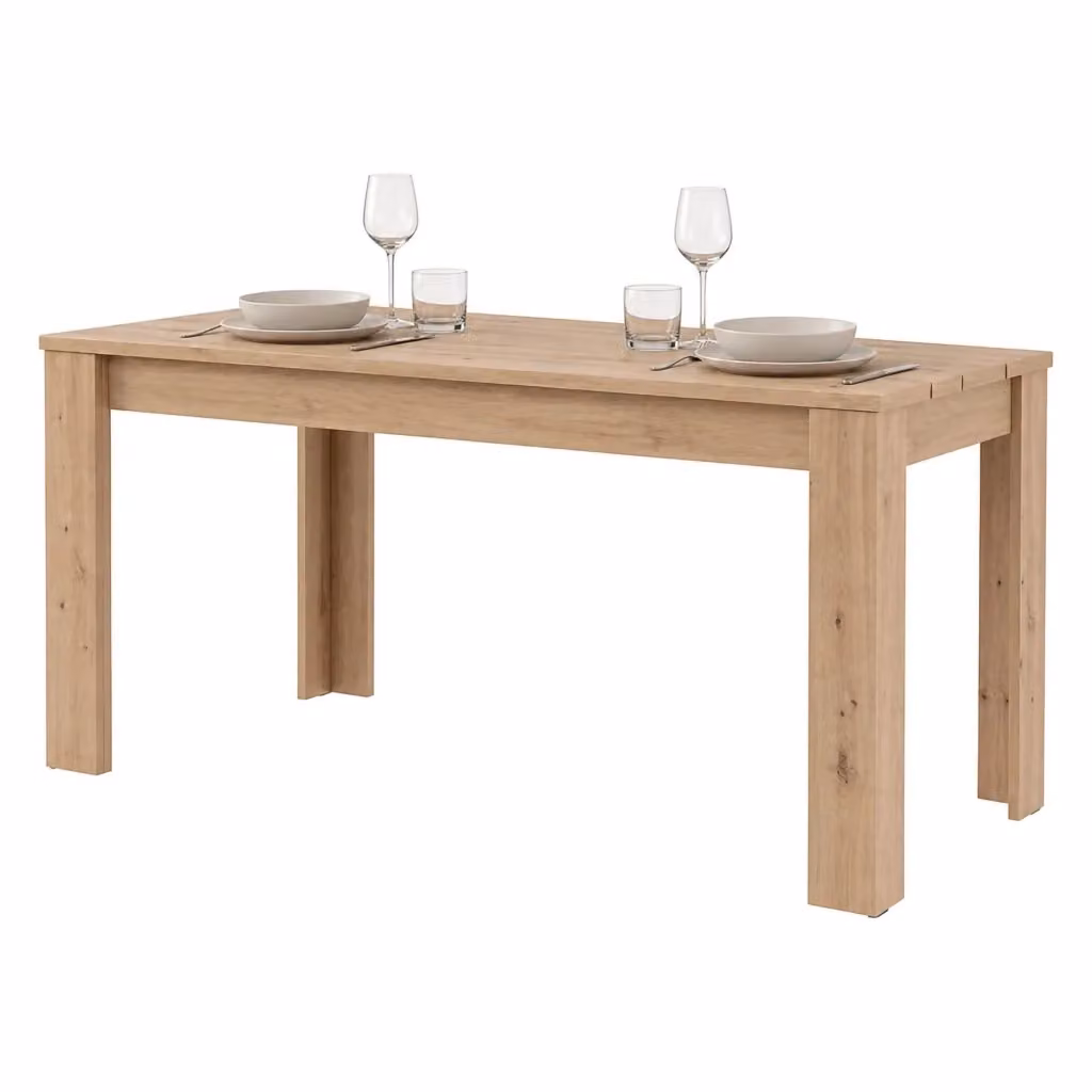 Tavolo fisso Luarca DMORA per 6 persone, rettangolare in legno rovere marrone, L: 135 cm, P: 80 cm, H: 76 cm – 2