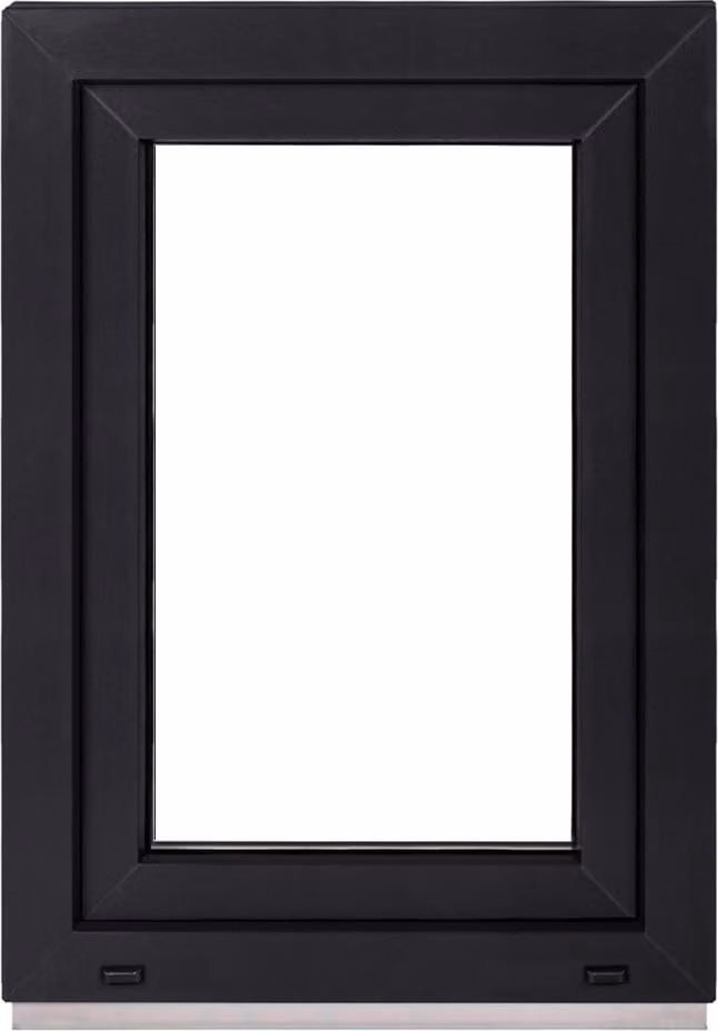 Finestra per cantina Framex Finestra in PVC-U interno bianco / esterno antracite Larghezza x altezza 50 x 70 cm 500 x 700 mm Triplo vetro 32 mm Anta e ribalta DIN destra