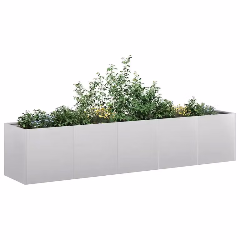 Fioriera vidaXL in acciaio zincato grigio L/P/H: 200 x 40 x 40 cm