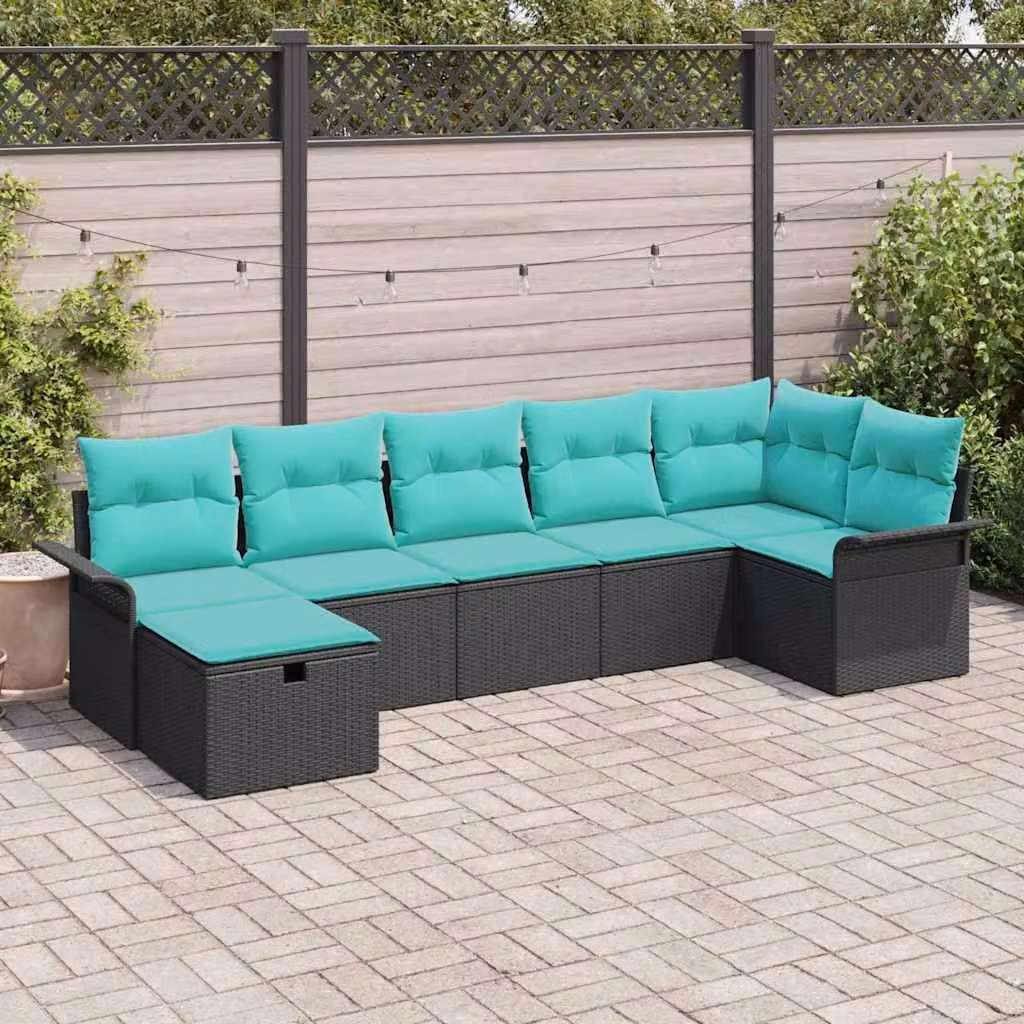 Maison Exclusive - Set da giardino composto da 7 pezzi, divano in rattan sintetico