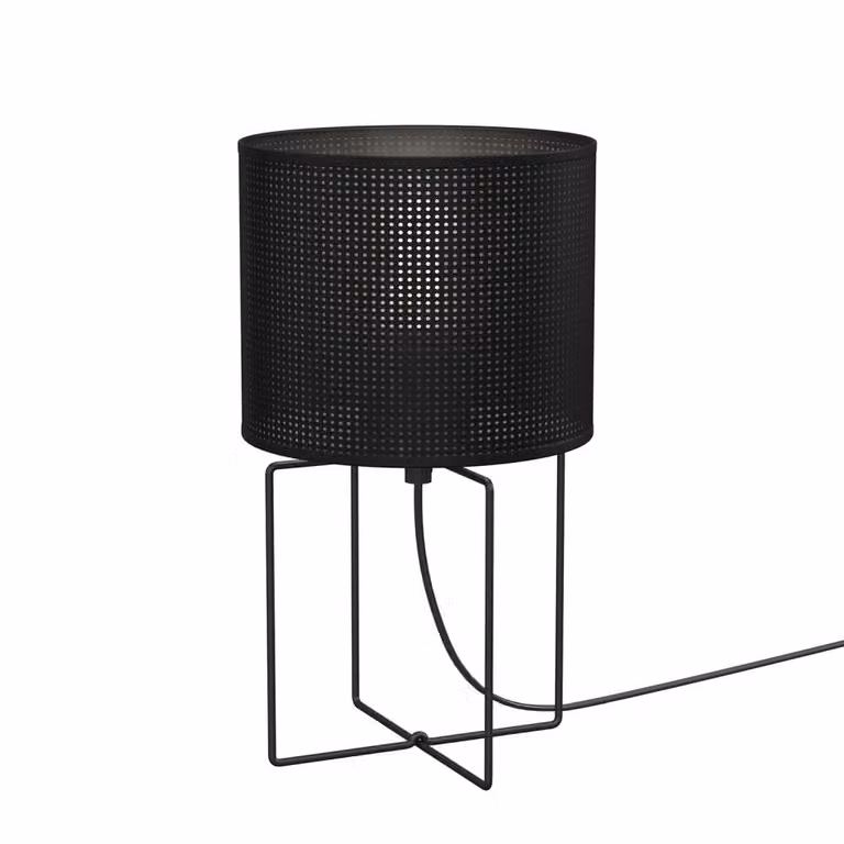 Lampada da tavolo Loft paralume in rete nera Loft paralume 1xE27 15W Luminex