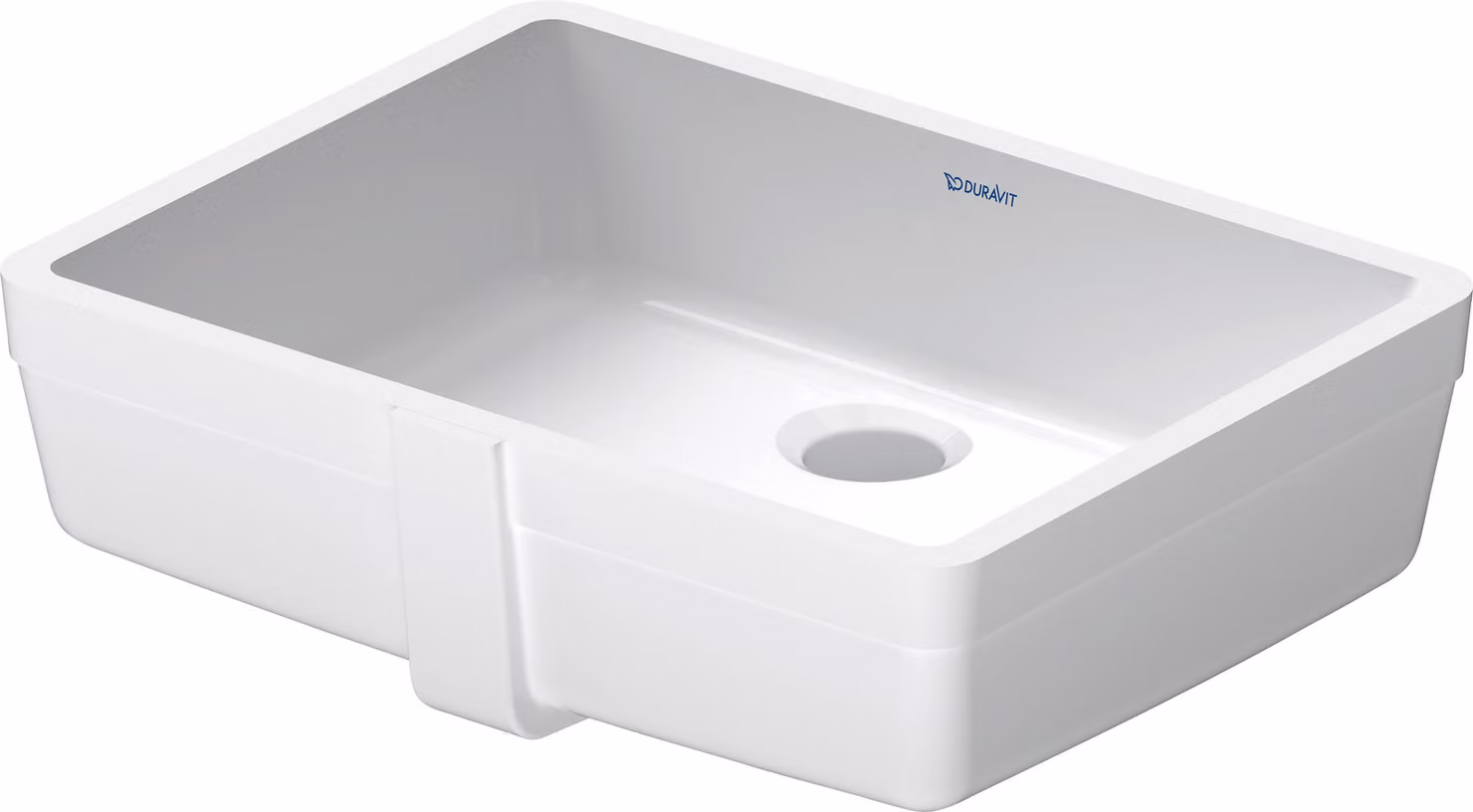 Lavabo encastré Duravit Vero 43cm blanc avec trop-plein, sans banc de robinetterie, 03304300001, 03304300001
