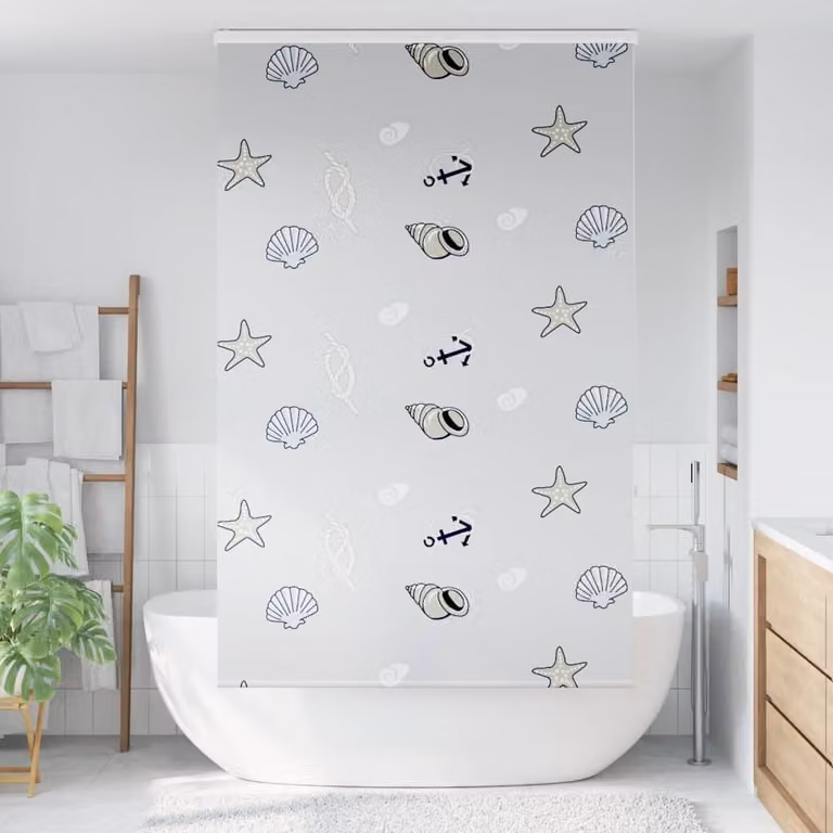Tenda a Rullo Doccia con Cassonetto 130x240cm Larghezza Tessuto