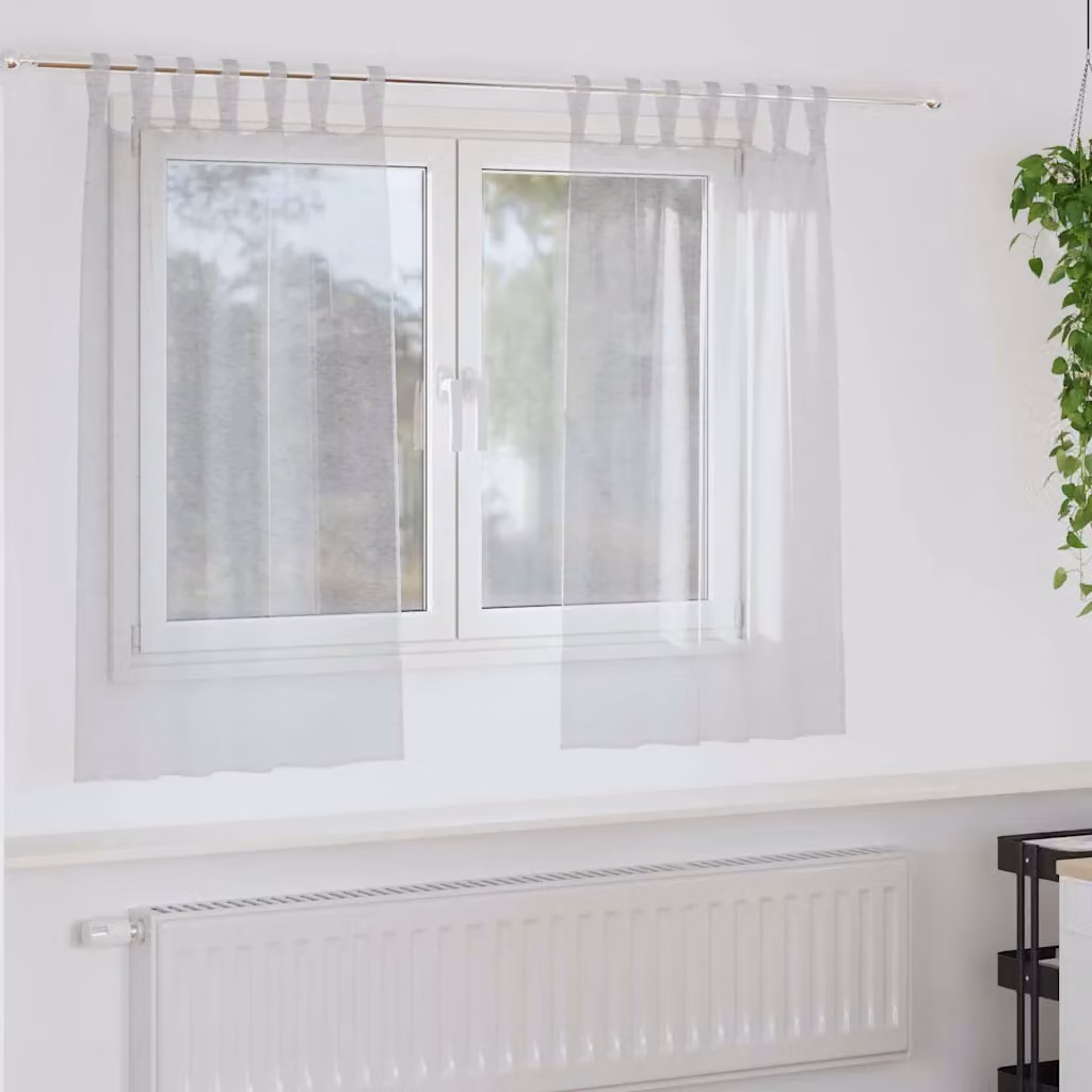 Set di 2 tendine velate vidaXL in poliestere grigio, L 140 cm x H 140 cm