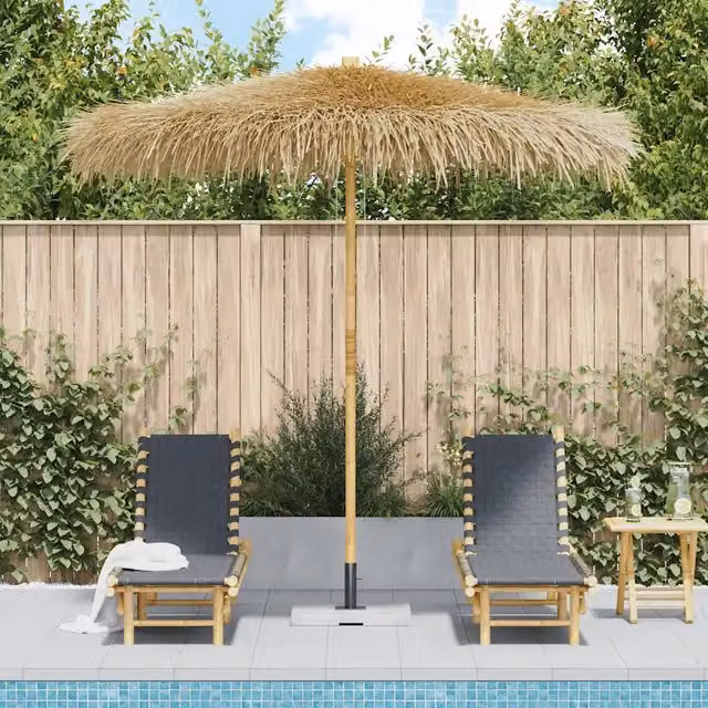 Parasole in Bambù con Copertura con Foglie di Banana 210 cm
