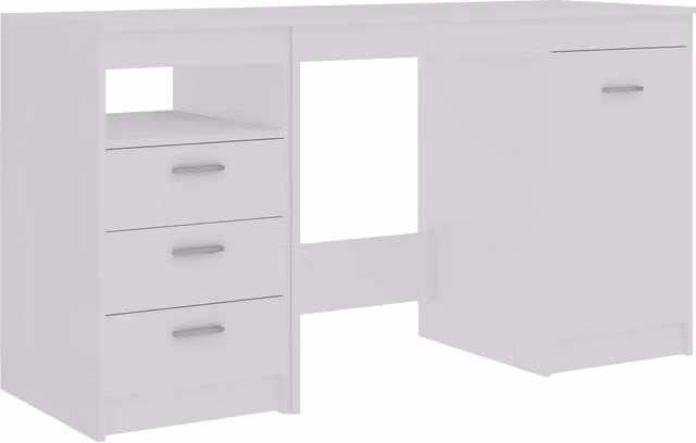 Scrivania | Tavolo da Ufficio Bianca 140x50x76 cm in Legno Multistrato