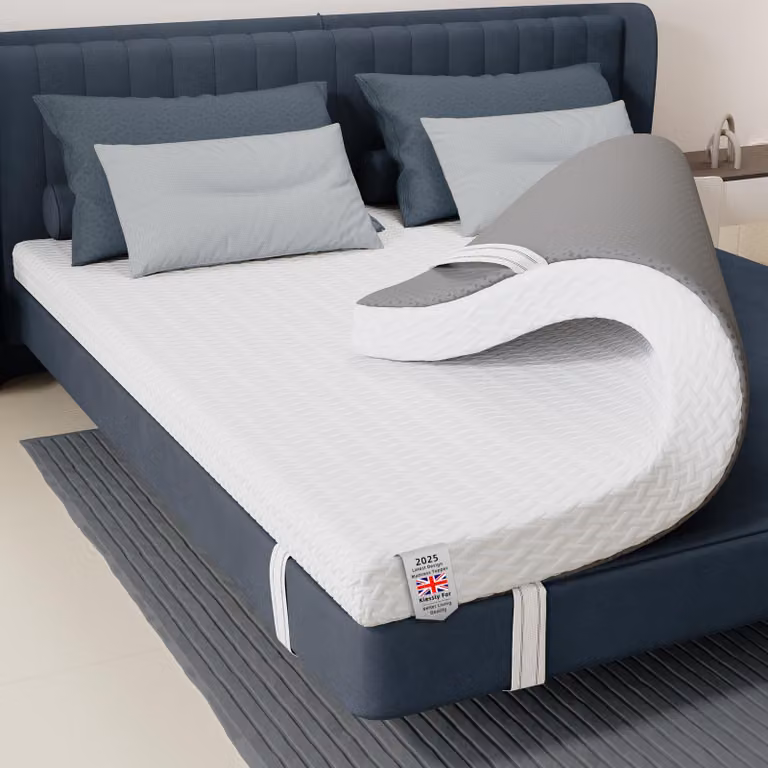 Topper per materasso, 7 cm di spessore, in memory foam, dimensioni 160x200 cm, rivestimento lavabile