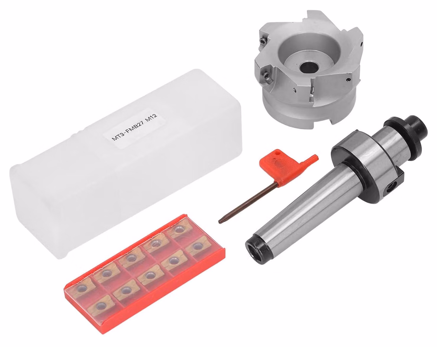 Set di supporti per frese MT3, modello FMB27, lunghezza 80 mm, con 6 inserti APMT1604