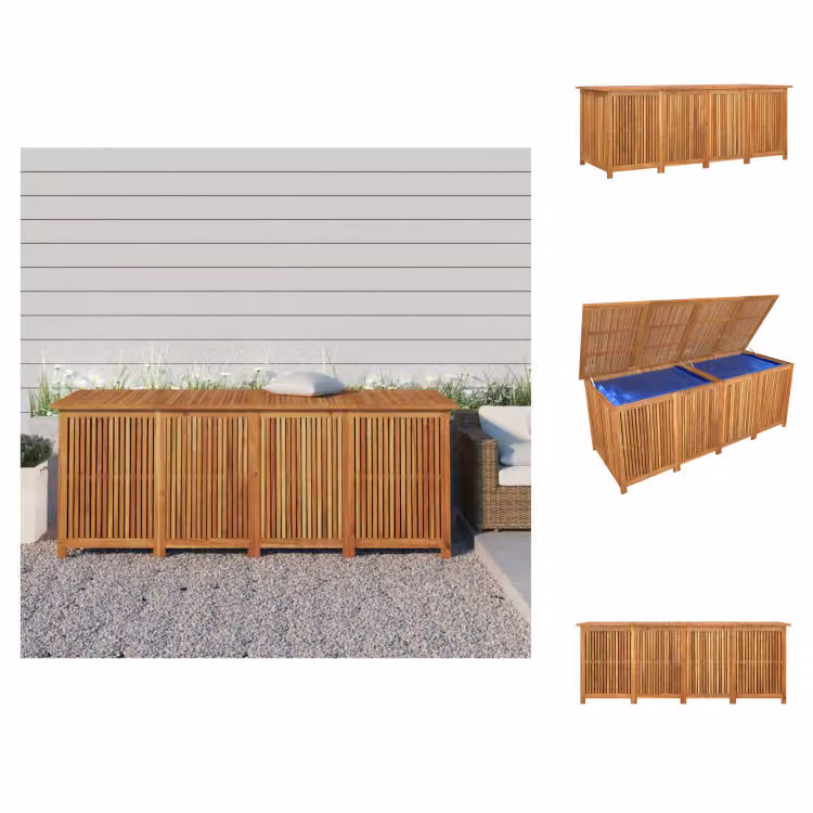 vidaXL Cassapanca da giardino 200x80x75 cm in legno massiccio di acacia - Cassette da giardino