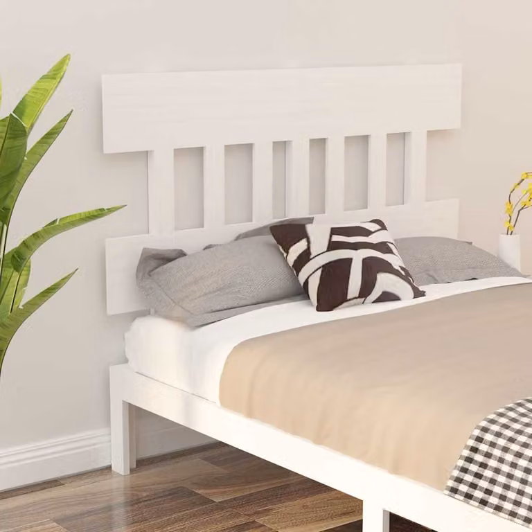 Testiera per letto vidaXL in legno massello di pino bianco, L 203,5 cm x P 3 cm x H 81 cm