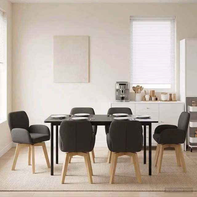 Sedie da pranzo girevoli 6 pz Bouclé Grigio Scuro 3428292