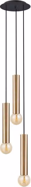 Lampadario sospeso Nowodvorski Lighting Baton 7855 in ottone oro e nero, regolabile in altezza e dimmabile