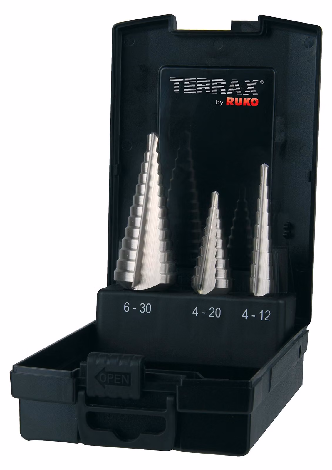 Set di punte a gradino Ruko Terrax 3 pz. HSS Terrax, DIN 1412 C, A101126RO