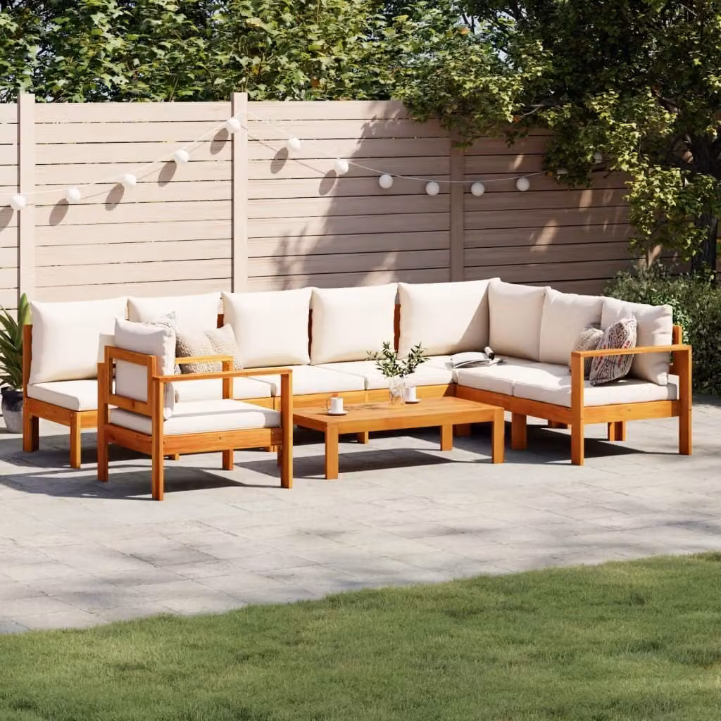 Maison Exclusive - Set da giardino 6 pezzi con cuscini in legno massello di acacia