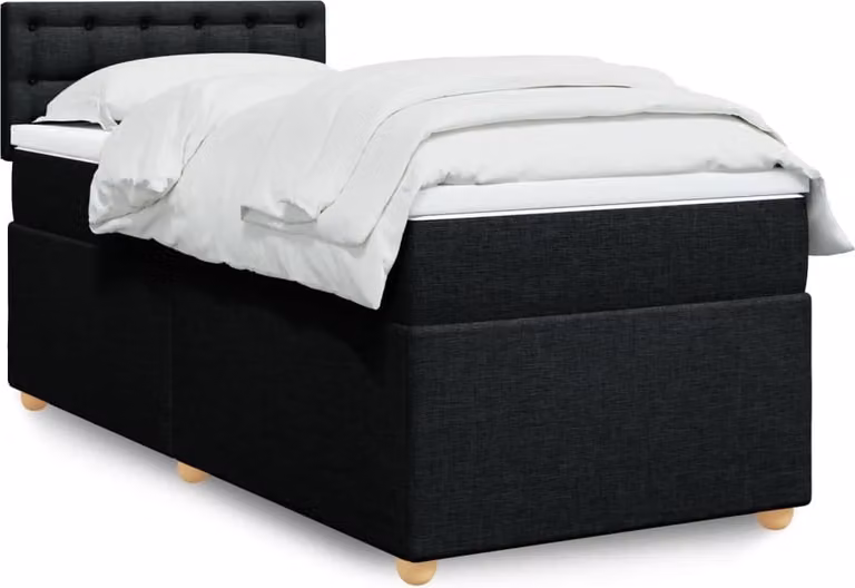 Maison Exclusive - Giroletto a Molle con Materasso Nero 90x190 cm in Tessuto