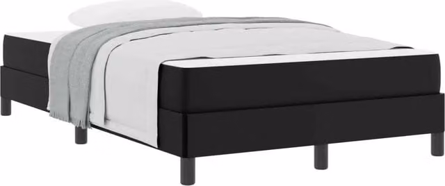 Letto matrimoniale | Letto per adulti | Struttura del letto con materasso Nero 120 x 200 cm Tessuto