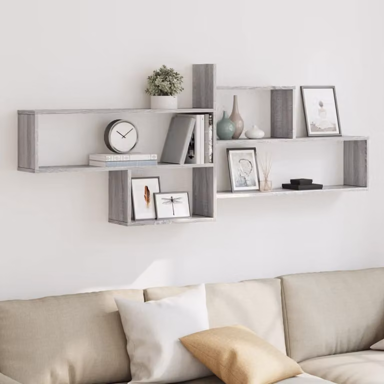 Mensola a parete vidaXL in MDF Grigio, L: 167,5 cm, H: 68 cm, P: 18 cm
