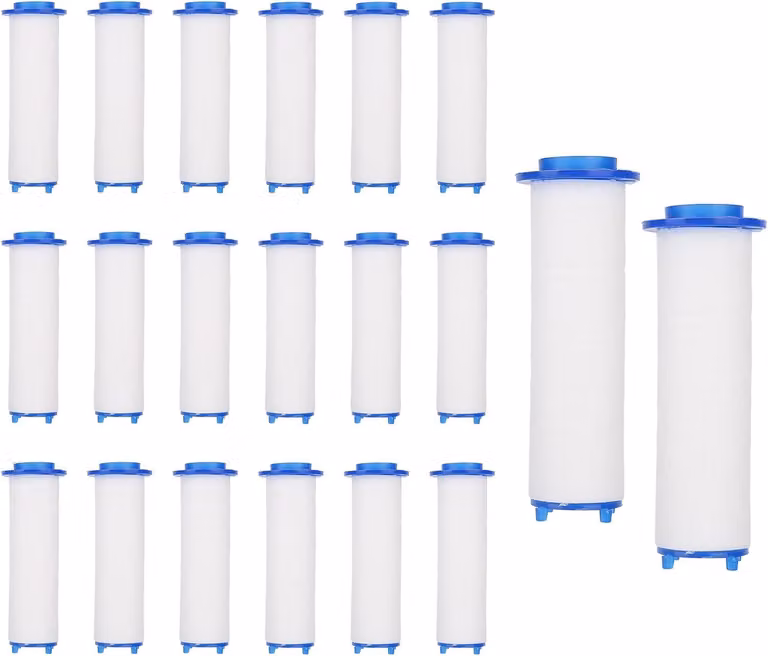 Cartucce filtranti per soffione della doccia, confezione da 20 pezzi, con nucleo in cotone di polipropilene, diametro 7 cm, adatte per doccette manuali