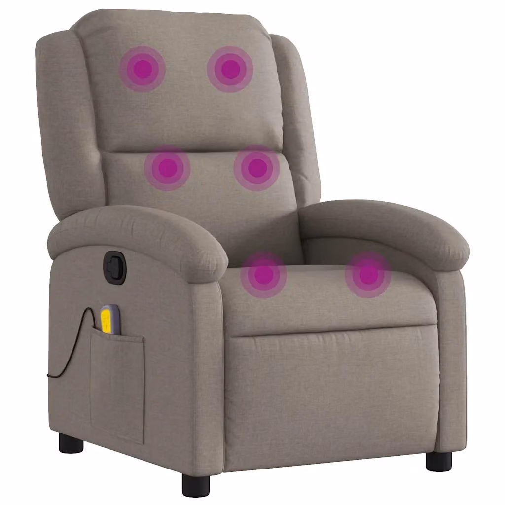 Poltrona Reclinabile Relax vidaXL in Tessuto Beige e Grigio con Braccioli e Regolazione Manuale – 2