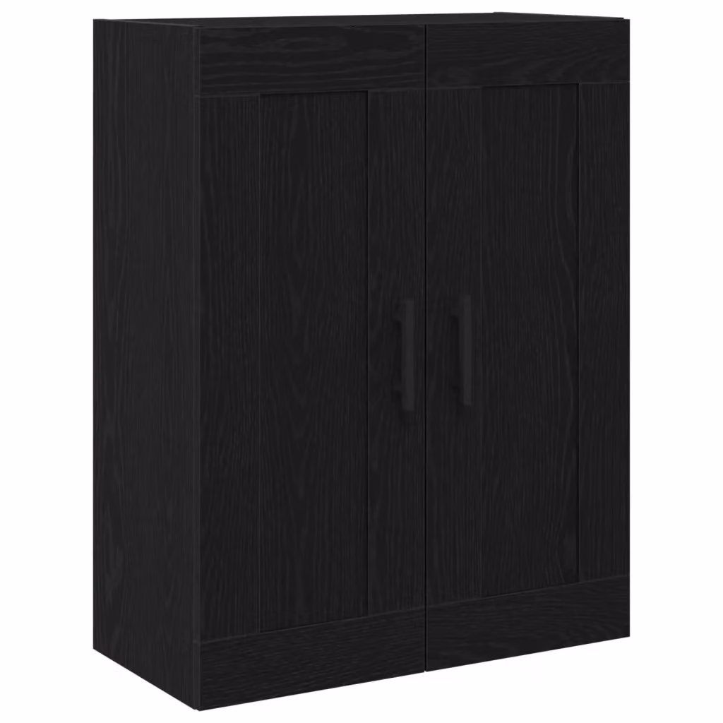 Mobile a muro moderno vidaXL in legno nero opaco L: 69,5 cm, P: 34 cm, H: 90 cm – 2